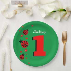 Niedliche Ladybug Pappteller