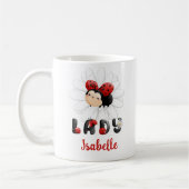 Niedliche Ladybug Personalisierte Mädchenbezeichnu Kaffeetasse (Links)