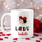 Niedliche Ladybug Personalisierte Mädchenbezeichnu Kaffeetasse