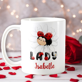 Niedliche Ladybug Personalisierte Mädchenbezeichnu Kaffeetasse