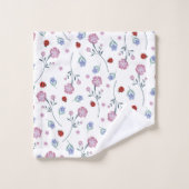 Niedliche Ladybug Polka dot Daisy Blume Rustikales Badhandtuch Set (Waschlappen)