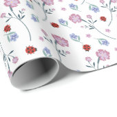 Niedliche Ladybug Polka dot Daisy Blume Rustikales Geschenkpapier (Rolleneckpunkt)