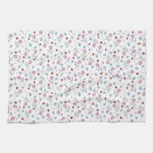 Niedliche Ladybug Polka dot Daisy Blume Rustikales Geschirrtuch (Horizontal)