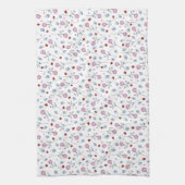 Niedliche Ladybug Polka dot Daisy Blume Rustikales Geschirrtuch (Vertikal)
