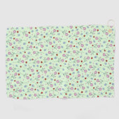 Niedliche Ladybug Polka dot Daisy Blume Rustikales Golfhandtuch (Horizontal)