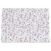 Niedliche Ladybug Polka dot Daisy Blume Rustikales Große Geschenktüte (Vorderseite)