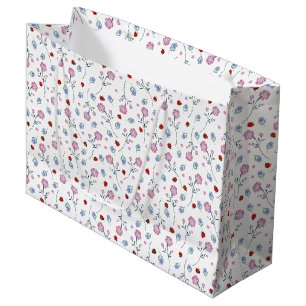 Niedliche Ladybug Polka dot Daisy Blume Rustikales Große Geschenktüte