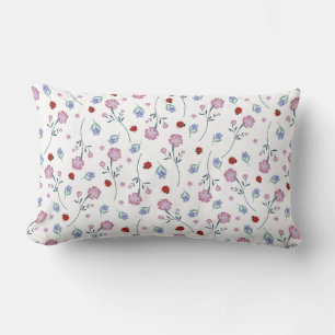 Niedliche Ladybug Polka dot Daisy Blume Rustikales Lendenkissen