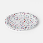 Niedliche Ladybug Polka dot Daisy Blume Rustikales Pappteller (Schrägansicht)