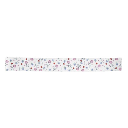 Niedliche Ladybug Polka dot Daisy Blume Rustikales Satinband (Vorderseite)