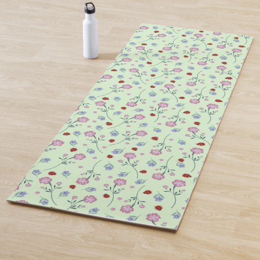 Niedliche Ladybug Polka dot Daisy Blume Rustikales Yogamatte (Beispiel)