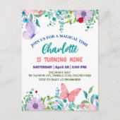 Niedliche Ladybug Polka dot floral Blume Geburtsna Postkarte (Vorderseite)