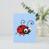 Niedliche Ladybug Postkarte (Stehend Vorderseite)