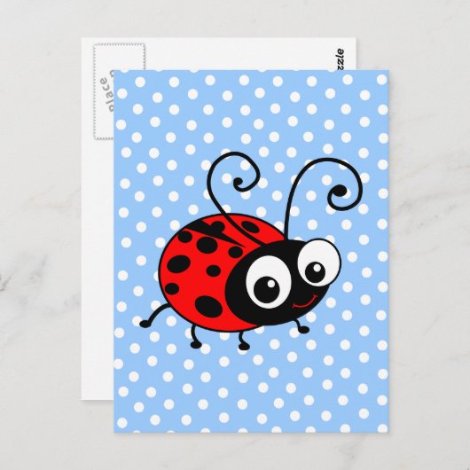 Niedliche Ladybug Postkarte (Vorne/Hinten)