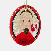 Niedliche Ladybug Princess Personalisiert Keramik Ornament (Rechts)