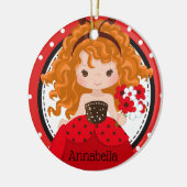 Niedliche Ladybug Princess Personalisierte Keramik Keramik Ornament (Links)