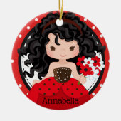 Niedliche Ladybug Princess Personalisierte Keramik Ornament (Vorne)
