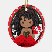Niedliche Ladybug Princess Personalisierte Keramik Ornament (Links)