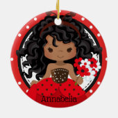 Niedliche Ladybug Princess Personalisierte Keramik Ornament (Hinten)
