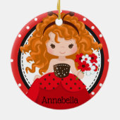 Niedliche Ladybug Princess Personalisierte Keramik Ornament (Hinten)