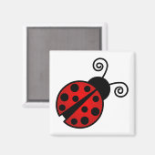 Niedliche Ladybug - Rot und Schwarz Magnet (Vorderseite/Rückseite)