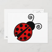 Niedliche Ladybug - Rot und Schwarz Postkarte (Vorne/Hinten)