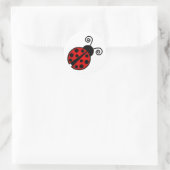 Niedliche Ladybug - Rot und Schwarz Runder Aufkleber (Tasche)