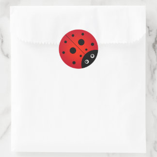 Niedliche Ladybug Runder Aufkleber