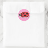 Niedliche Ladybug Runder Aufkleber (Tasche)