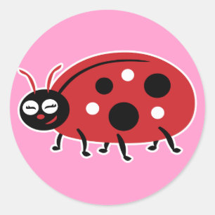 Niedliche Ladybug Runder Aufkleber