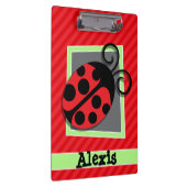 Niedliche Ladybug; Scarlet Rote Streifen Klemmbrett (Rechts)