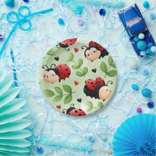 Niedliche Ladybug-Teller Pappteller (Party)