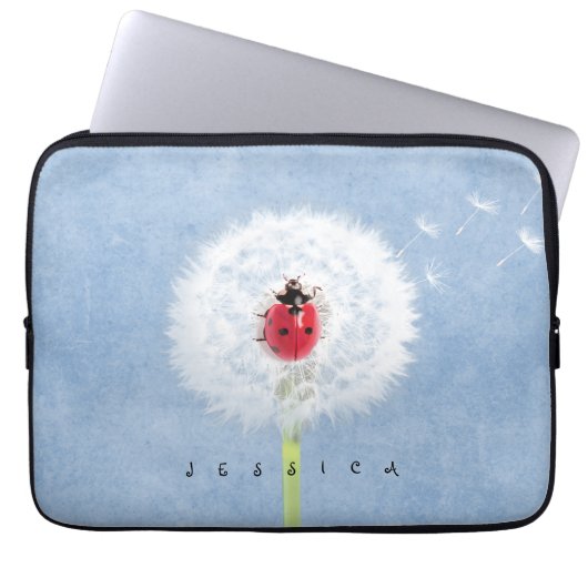 Niedliche Ladybug über die Kronleuchte Laptopschutzhülle (Vorderseite)