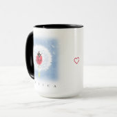 Niedliche Ladybug über die Kronleuchte Tasse (Vorderseite Links)