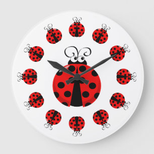 Niedliche Ladybug-Uhr Große Wanduhr