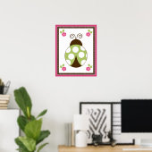 Niedliche Ladybug und Blume Kinderzimmer Art Poste Poster (Heimbüro)