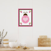 Niedliche Ladybug und Blume Kinderzimmer Art Poste Poster (Küche)
