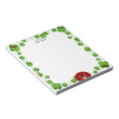 Niedliche Ladybug- und Clover-Blätter Einfach Notizblock (angewinkelt)