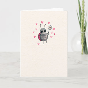 Niedliche Ladybug und Daisy Blank Card Karte