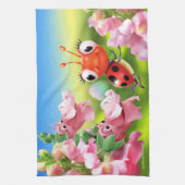 Niedliche Ladybug und freundliche Snap Dragons Küchentuch (Vertikal)