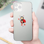 Niedliche Ladybug und Herz Aufkleber (Telefon)
