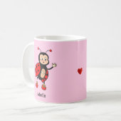 Niedliche Ladybug und Herz Kaffeetasse (Vorderseite Links)