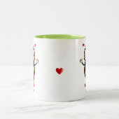 Niedliche Ladybug und Herz Zweifarbige Tasse (Mittel)