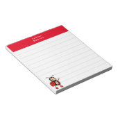 Niedliche Ladybug und Red Header Lined Notizblock (angewinkelt)