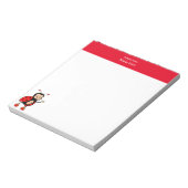 Niedliche Ladybug und Red Header Simple Notizblock (Rotiert)