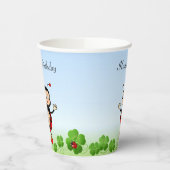Niedliche Ladybug, vierblättrige Clovers Geburtsta Pappbecher (Links)