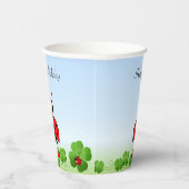 Niedliche Ladybug, vierblättrige Clovers Geburtsta Pappbecher (Rechts)