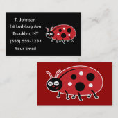 Niedliche Ladybug-Visitenkarten Visitenkarte (Vorne/Hinten)