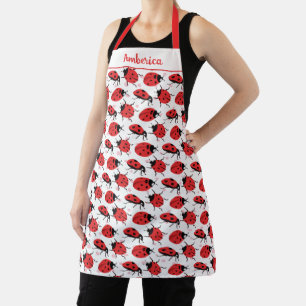 Niedliche Ladybug White Design Red Black Whimsical Schürze