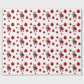 Niedliche Ladybugs auf Weiß Geschenkpapier (Flach)